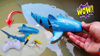 RC unboxing Blue WHALE SHARK Waterproof 2:4GHz Remote control swimming Animals&Testing_RC TV9999K