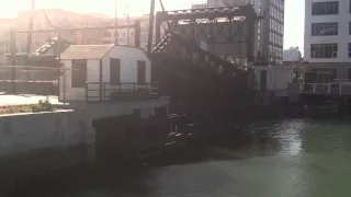 San Francisco's 4th Street Bridge opens allowing boat too pass Spring 2015