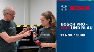 BOSCH PRO - Live und Blau: Der Feierabendstream für Handwerker | Akku-Winkelschleifer und X-LOCK