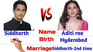 Siddharth 🆚 Aditi rao #englishcomparision #biography #2ndmarriage hyderabad wedding