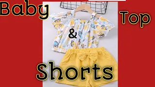 Baby Girl Top & shorts designs/Chotee bachon kay summer dress ideas/#dress#dressdesign #baby