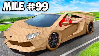 Driving 100 Miles In Cardboard Lamborghini!