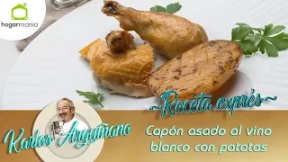 Receta de Capón asado al vino blanco con patatas por Karlos Arguiñano