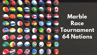 Marble Race 64 Countries Tournament Countryball 3D