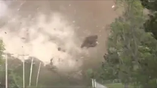 Incredibly Violent Tornado Close Up - Hits a Farm