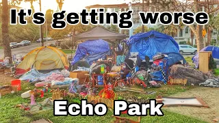 Homeless encampments taking over downtown echo park los angeles