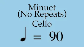 Suzuki Cello Book 3 |     Minuet   (No Repeats) | Piano Accompaniment | 90 BPM