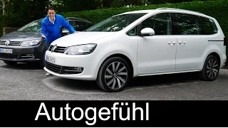 New Volkswagen VW Sharan Facelift FULL REVIEW test driven 2016 Highline TDI 150 & 184 hp comparison