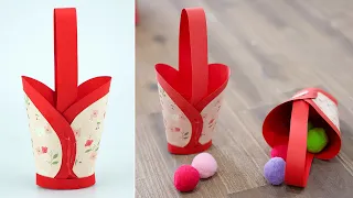 Quick Paper Basket Making | How to make a Paper Easter Basket