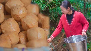 Chinese country girl, method of making tofu and Chinese food | Wild girl