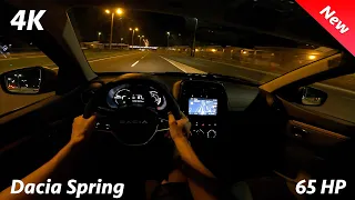 Dacia Spring Extreme 2023 - Night POV Review in 4K, 65 HP Acceleration 0-100 km/h