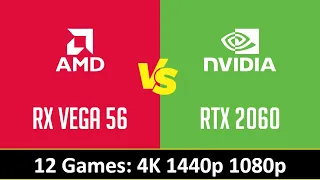 AMD Radeon RX Vega 56 vs nVidia GeForce RTX 2060 - Gaming 1080p 1440p 4K (Ryzen 9 5950X)