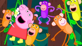 Five little Monkeys Jumping on the Bed with Peppa Pig | Peppa Pig Songs | Kids Songs | Baby Songs