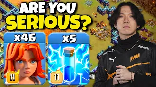 #1 Player in World BREAKS Clash of Clans With 46 Valkyries (Clash of Clans)