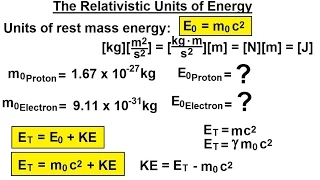 Physics 62  Special Relativity (27 of 43) The Relativistic Units of Energy