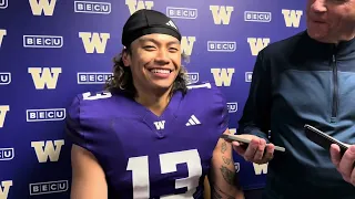 Husky Football 2024 Spring Game interview with Kamren Fabiculanan