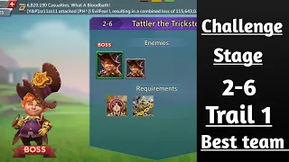 Lords mobile Challange Stage 2-6 trial 1 best F2p team