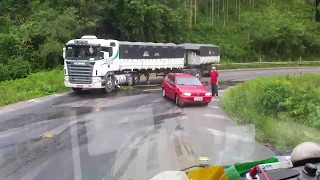 Acidente na Serra - Óleo na pista - PERIGO