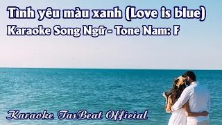 Karaoke Song Ngữ Tình Yêu Màu Xanh Tone Nam | TAS BEAT