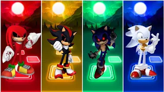 Knuckles Exe vs Shadow Exe vs Sonic Exe vs Silver Sonic - Tiles Hop EDM Rush