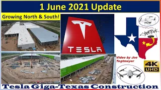 Tesla Gigafactory Texas 1 June 2021 Cyber Truck & Model Y Factory Construction Update (07:30AM)