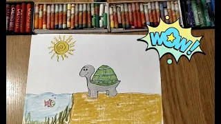 Как нарисовать Черепаху / Урок Рисования / How to draw a turtle / Drawing Lesson