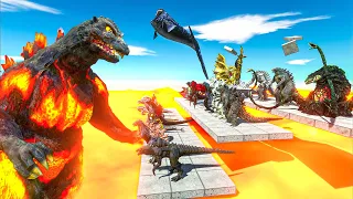 Secret War - 1vs1 BURNING GODZILLA 1995 vs All Kaiju Monsters - Animal Revolt Battle Simulator