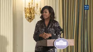 First Lady Michelle Obama Speaks at the Grammy Museum & BET Student Workshop