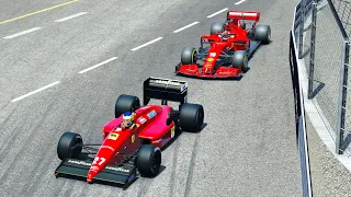 Ferrari F1 2020 vs Ferrari F1 1987 at Monaco