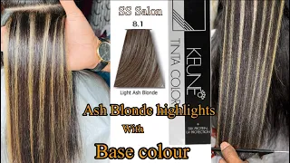 How to: Ash Blonde Highlights on Black Hair / Ash Grey Hair Colour Highlights / Blonde highlights
