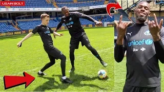 CAN I NUTMEG USAIN BOLT !? (FOOTBALL CHALLENGES vs LEGENDS)