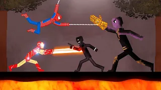 Spider-Man and Ironman vs Thanos on Lava in People Playground