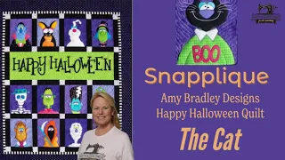 Snapplique™  the Cat Block on the Happy Halloween Quilt by Amy Bradley Designs