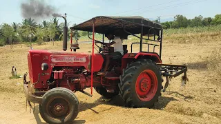 Mahindra 575 di tractor goes to 9piont cultivater dry farmland pulling performance | mohantractor