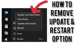 How To Remove Update And Shut Down/Update And Restart Option in Windows|| Rsha26 Solutions