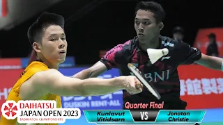 Jonatan Christie vs Kunlavut Vitidsarn || QF Japan Open 2023