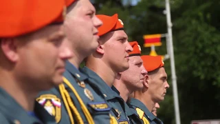 К 75-летию Великой Победы: парадные расчеты спасателей на площади Нахимова в Севастополе