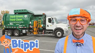 Blippi Recycles with Garbage Trucks | Kids Learn! | Nursery Rhymes | Sing Along