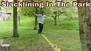 Learning to Slackline - I try Slacklining for the first time..