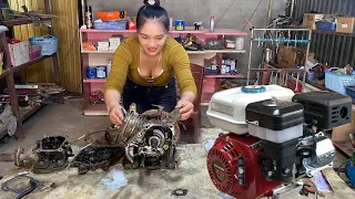 TIMELAPSE : Genius girl repairs and restores many types of engines to help poor people