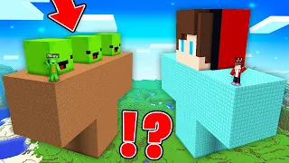 JJ DIAMOND GOLEM vs Mikey DIRT WITHER of 1.000.000 BLOCKS in Minecraft Maizen