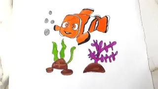 Finding Nemo drawing and colouring video | Kids drawing video | Nemo drawing step by step |
