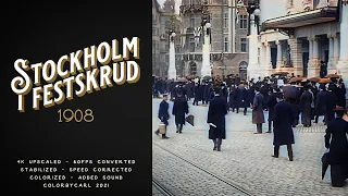 Stockholm i festskrud (1908) - Remastered 4K 60fps