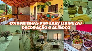 Itens de decoração pra casa | limpeza no quintal e nas varandas | almoço do dia e muito mais