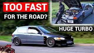 🐒 THIS 190MPH EG CIVIC IS DANGEROUSLY FAST! K24 TURBO SWAP