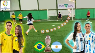 COUPLE CHALLENGE BRASIL x ARGENTINA FINAL COPA AMÉRICA FOOTBALL CHALLENGES ‹ Rikinho ›
