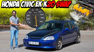 Honda Civic Ek K20 Swap / Modifiyeli / Launch & Gazlama / Top Speed / Type R Motoru  / Test Ettik