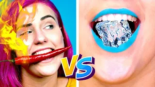 HOT vs COLD CHALLENGE! Girl on Fire vs ICY Girl || Funny Situations & Pranks by Crafty Panda