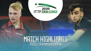 Maksim Grebnev vs Martin Bentancor | 2020 ITTF Spanish Open Highlights (U21 1/4)