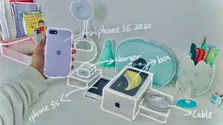 📦aesthetic📱unboxing iphone se (2020) in 2021 purple case💜upgrading from iphone 5s🌙